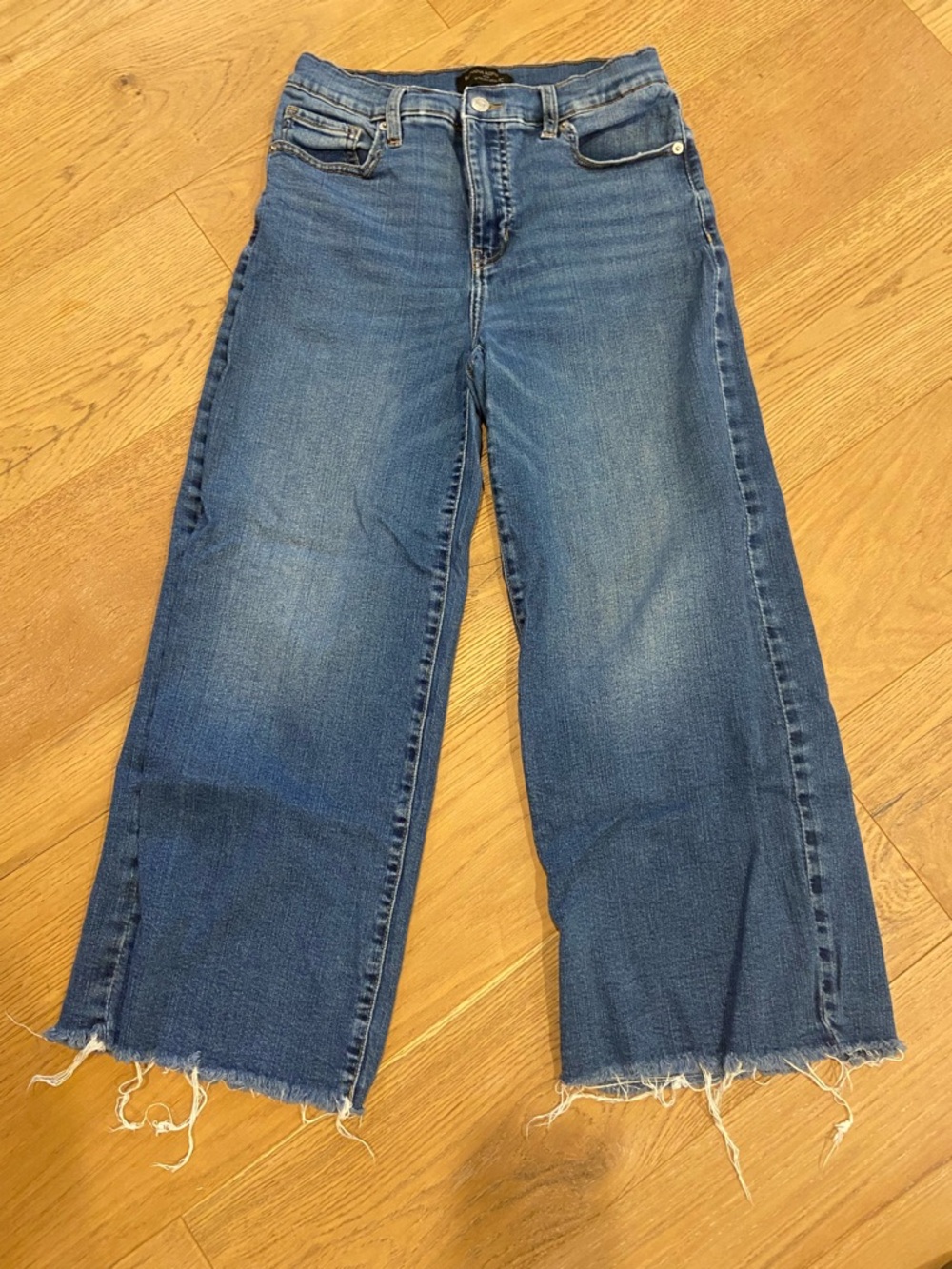 Banana Republic Medium Blue Wide-Leg Crop Jeans